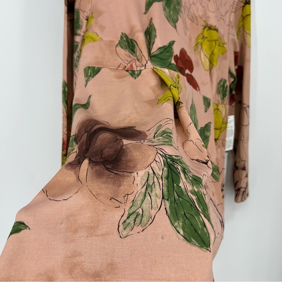 NWT Melissa McCarthy Seven7 Top Blouse 1X Plus Pink Floral Peplum Art to Wear - Picture 6 of 16